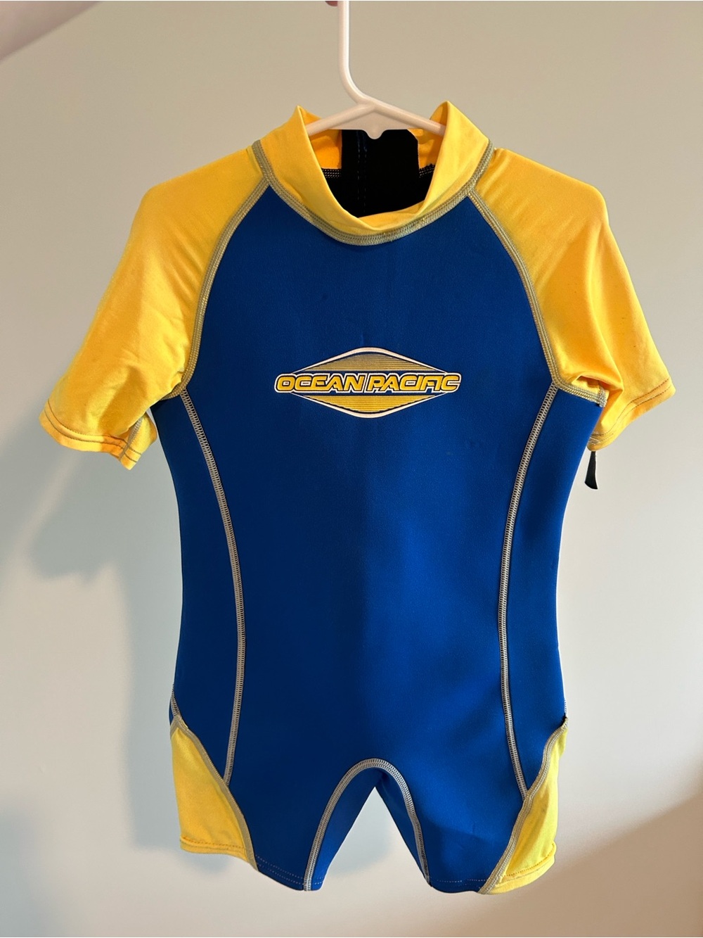OP Kids Blue and Yellow Short-Sleeve Rashguard